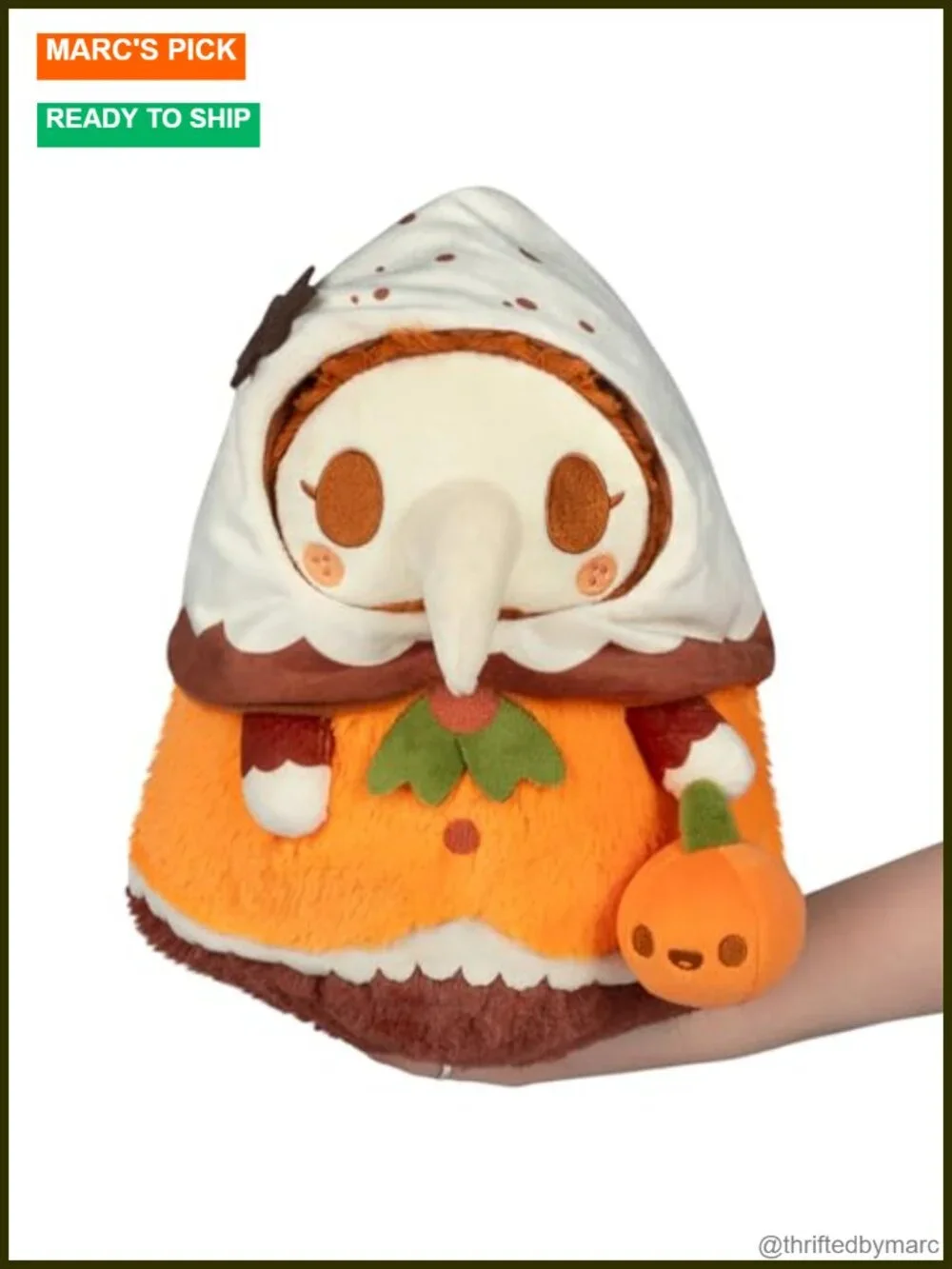 Squishable Mini Pumpkin Spice Plague Nurse Plush - Soft Halloween Stuffed